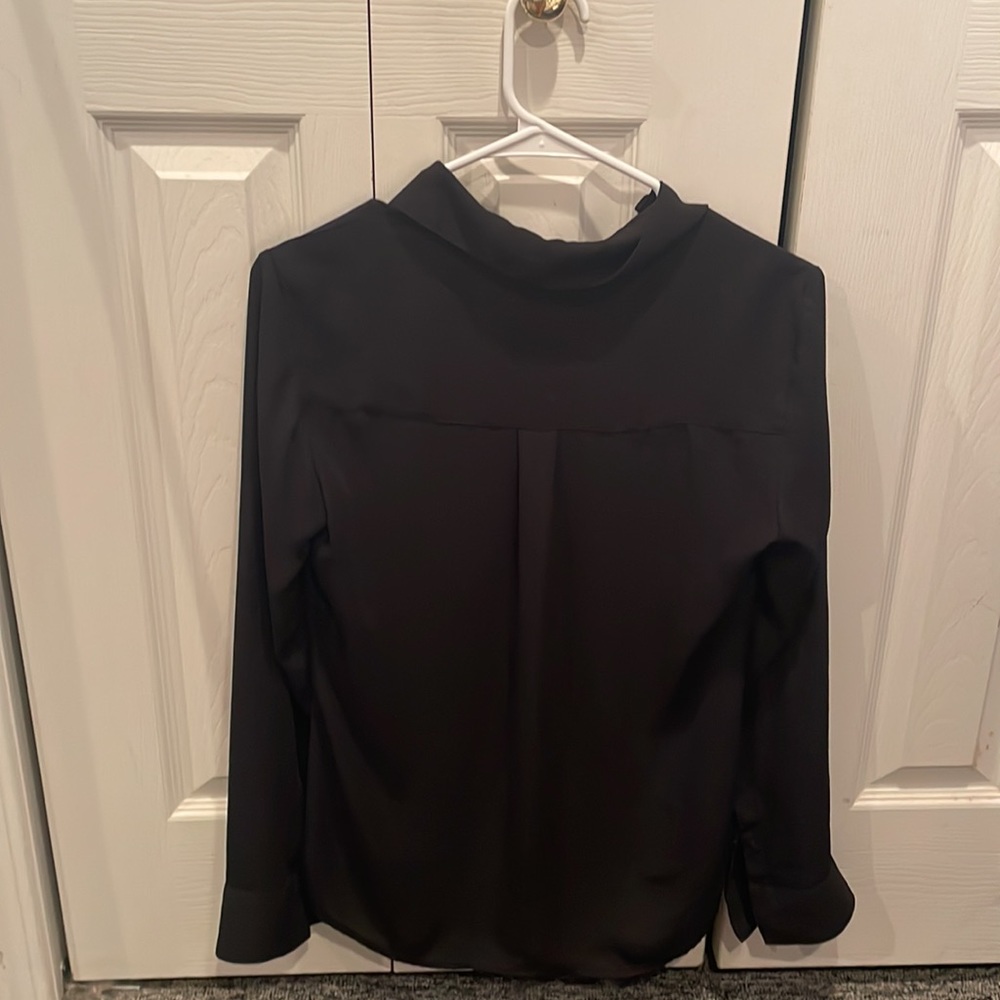 Black Express Sheer Button Down Blouse Chiffon - image 2